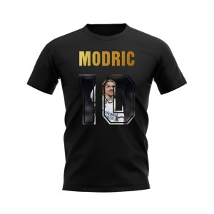 Luka Modric Name And Number Real Madrid T-Shirt (Black)