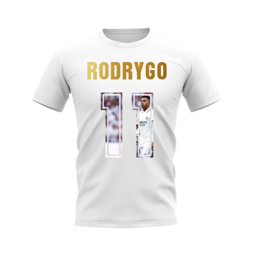 Rodrygo Name And Number Real Madrid T-Shirt (White)