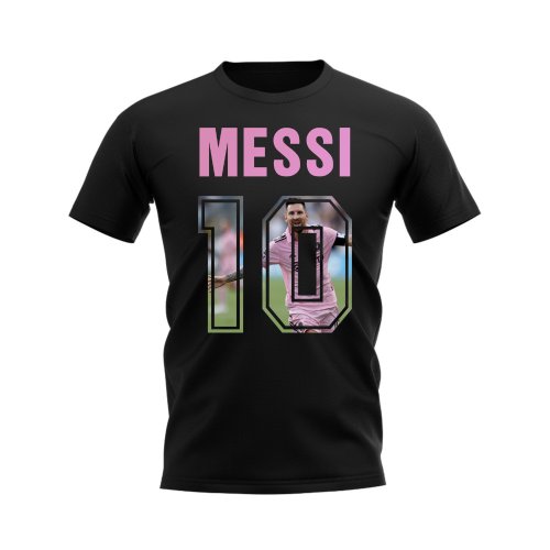 Lionel Messi Name And Number Inter Miami T-Shirt (Black)