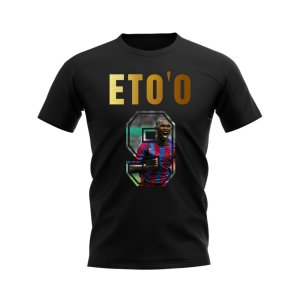 Samuel Eto\'o Name And Number Barcelona T-Shirt (Black)