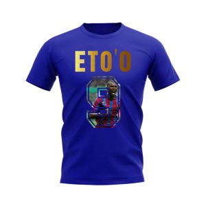 Samuel Eto\'o Name And Number Barcelona T-Shirt (Blue)