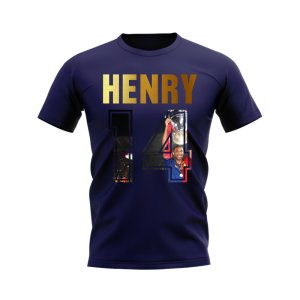 Thierry Henry Name And Number Barcelona T-Shirt (Navy)