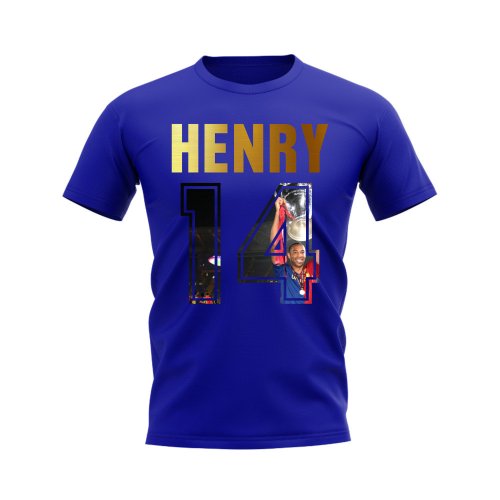 Thierry Henry Name And Number Barcelona T-Shirt (Blue)