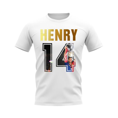 Thierry Henry Name And Number Barcelona T-Shirt (White)