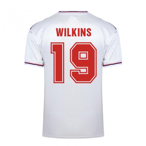 Score Draw England World Cup 1982 Home Shirt (Wilkins 19)