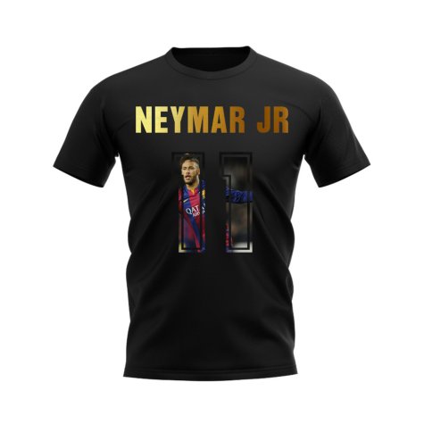 Neymar JR Name And Number Barcelona T-Shirt (Black)