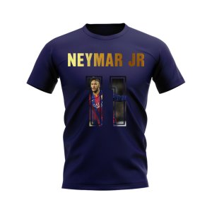 Neymar JR Name And Number Barcelona T-Shirt (Navy)