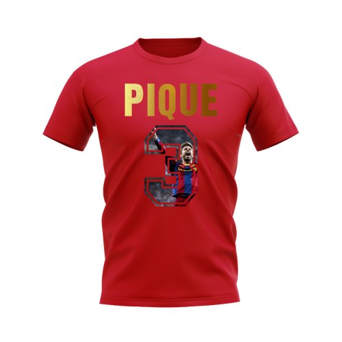 Pique Name And Number Barcelona T-Shirt (Red)