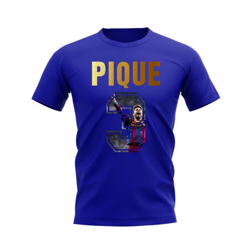 Pique Name And Number Barcelona T-Shirt (Blue)