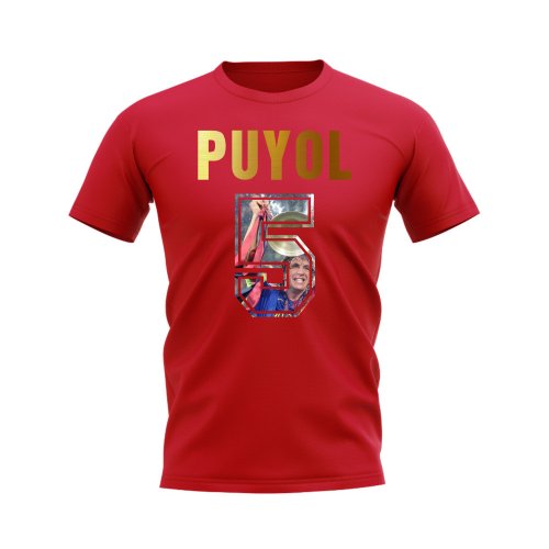 Puyol Name And Number Barcelona T-Shirt (Red)