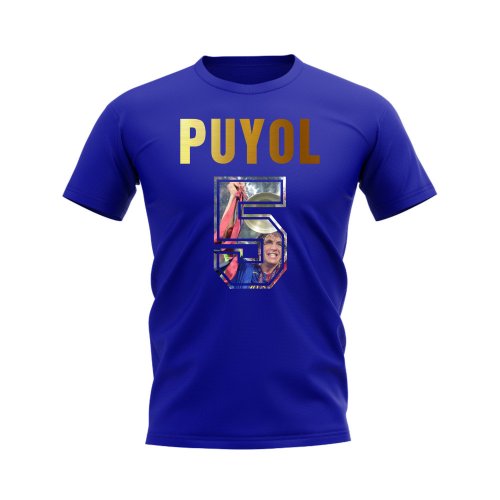 Puyol Name And Number Barcelona T-Shirt (Blue)