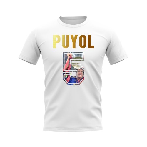 Puyol Name And Number Barcelona T-Shirt (White)