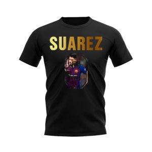 Luis Suarez Name And Number Barcelona T-Shirt (Black)