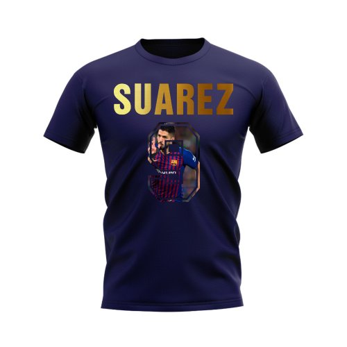 Luis Suarez Name And Number Barcelona T-Shirt (Navy)