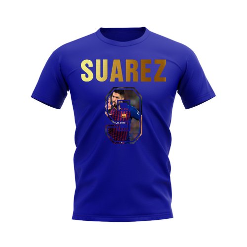 Luis Suarez Name And Number Barcelona T-Shirt (Blue)