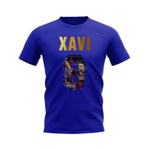 Xavi Name And Number Barcelona T-Shirt (Blue)