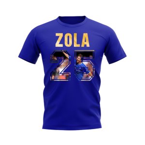 Gianfranco Zola Name And Number Chelsea T-Shirt (Blue)