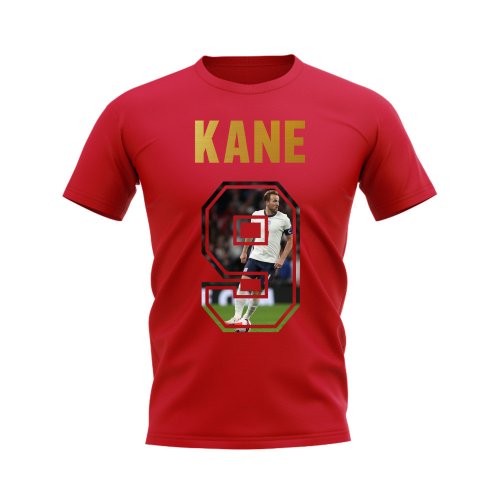 Harry Kane Name And Number England T-Shirt (Red)