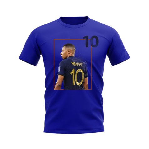 Kylian Mbappe France Fade T-Shirt (Blue)