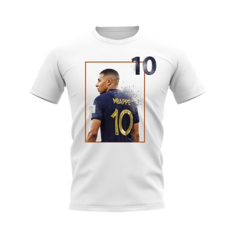 Kylian Mbappe France Fade T-Shirt (White)