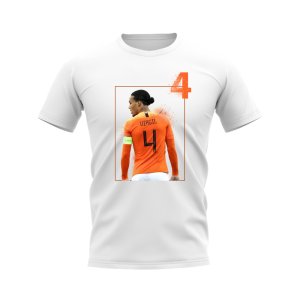 Virgil Van Dijk Holland Fade T-Shirt (White)