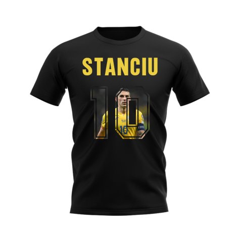 Nicolae Stanciu Name And Number Romania T-Shirt (Black)