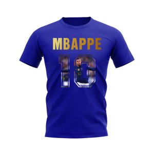 Kylian Mbappe Name And Number France T-Shirt (Blue)