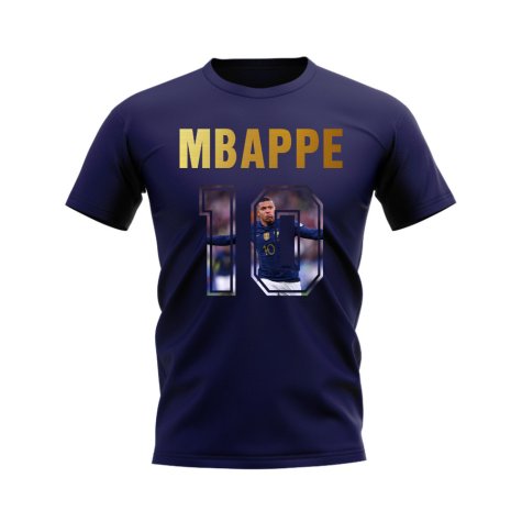 Kylian Mbappe Name And Number France T-Shirt (Navy)