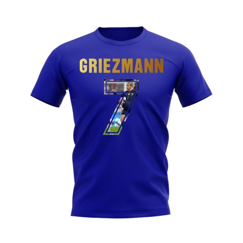 Antoine Griezmann Name And Number France T-Shirt (Blue)