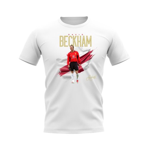 David Beckham Manchester United and England T-Shirt (White)