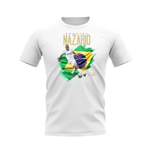 Ronaldo Nazario Real Madrid Flag T-Shirt (White)