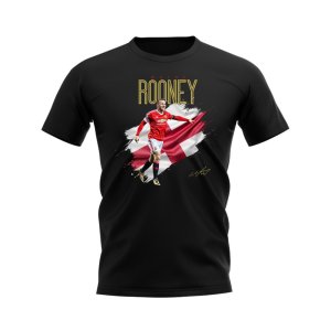 Wayne Rooney Manchester United Flag T-Shirt (Black) Wayne Rooney Manchester United Flag T-Shirt (Black)