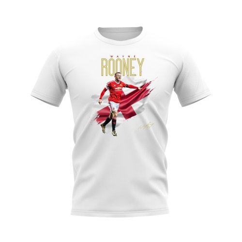 Wayne Rooney Manchester United Flag T-Shirt (White)