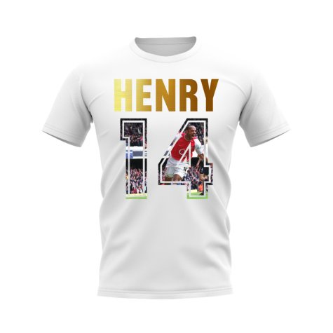 Thierry Henry Name And Number Arsenal T-Shirt (White)