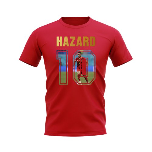 Eden Hazard Name And Number Belgium T-Shirt (Red)