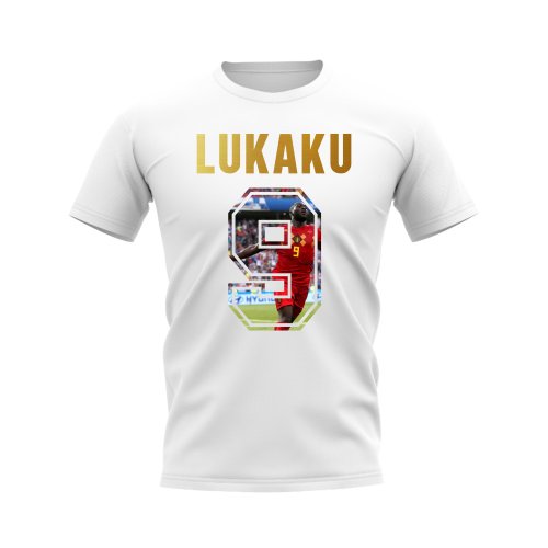 Romelu Lukaku Name And Number Belgium T-Shirt (White)