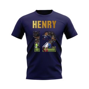 Thierry Henry Name And Number France T-Shirt (Navy)