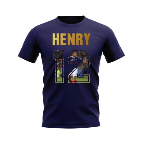 Thierry Henry Name And Number France T-Shirt (Navy)