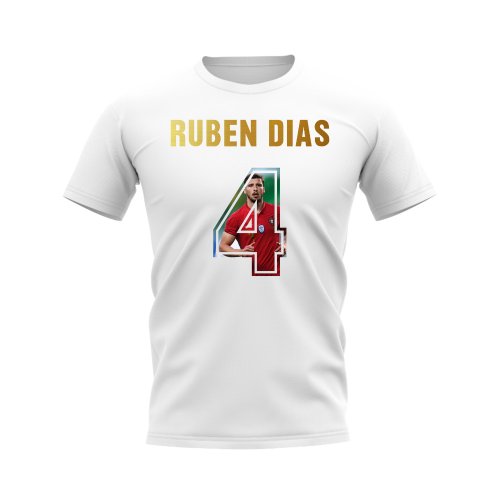 Ruben Dias Name And Number Portugal T-Shirt (White)