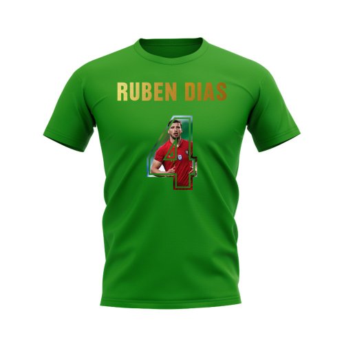 Ruben Dias Name And Number Portugal T-Shirt (Green)