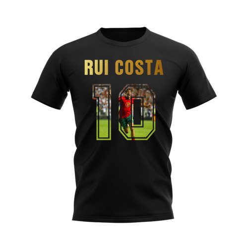 Rui Costa Name And Number Portugal T-Shirt (Black)