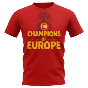 Spain Champions Of Europe T-shirt –(Red)