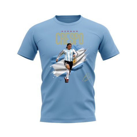 Hernan Crespo Argentina Flag T-Shirt (Sky Blue)