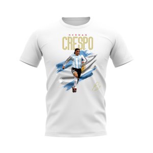 Hernan Crespo Argentina Flag T-Shirt (White)