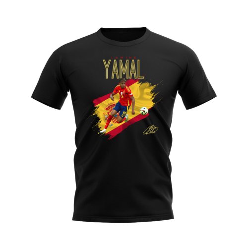 Lamine Yamal Spain Flag T-Shirt (Black)