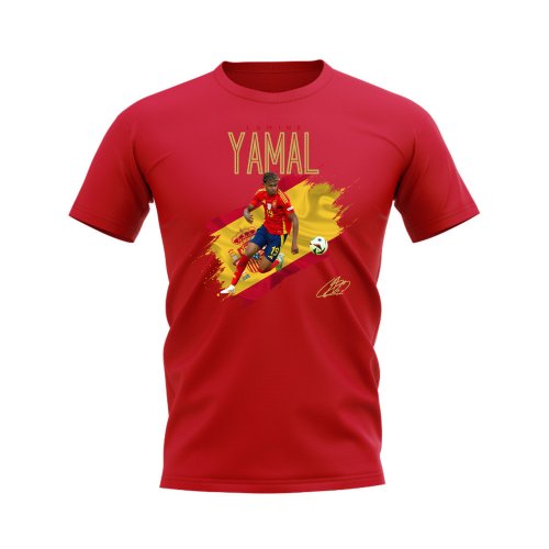 Lamine Yamal Spain Flag T-Shirt (Red)