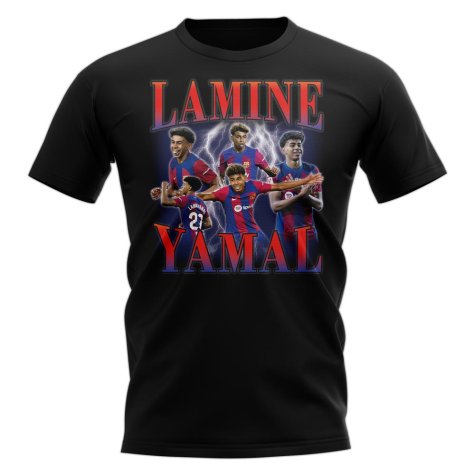 Lamine Yamal Barcelona Bootleg T-Shirt (Black)