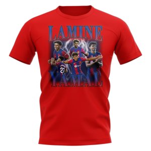 Lamine Yamal Barcelona Bootleg T-Shirt (Red)