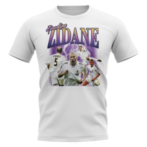 Zinedine Zidane Real Madrid Bootleg T-Shirt (White)