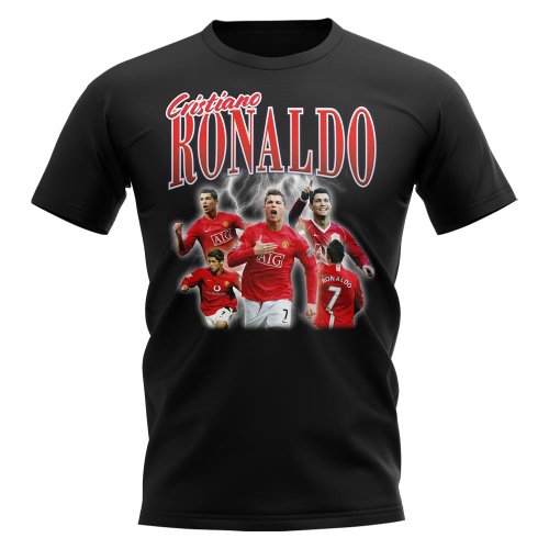 Cristiano Ronaldo Manchester United Bootleg T-Shirt (Black)